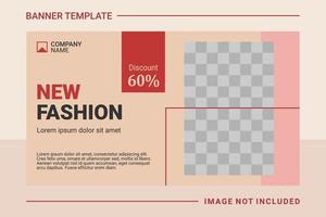 Fashion web banner and landing page template vector