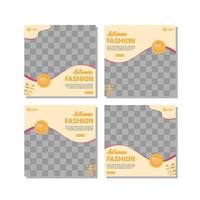 Autumn fashion social media post template vector