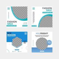 Fashion social media post templates design vector