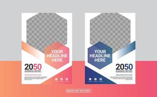 Modern business annual report template vector