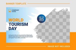 Travel web banner and landing page template vector