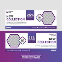 Fashion social media facebook cover template vector