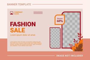 Fashion web banner and landing page template vector