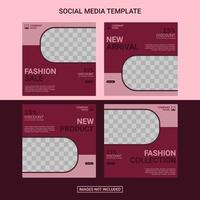 Fashion social media post template vector