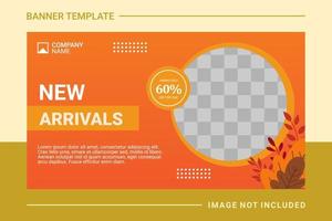 Fashion web banner and landing page template vector