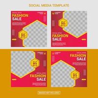 Creative fashion social media post template vector