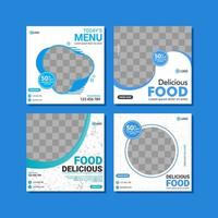 Food social media post templates design vector