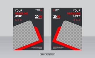 red corporate book cover design template vector