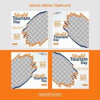 Travel social media post template vector