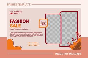 Fashion web banner and landing page template vector