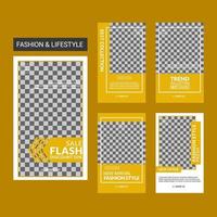 Fashion social media stories template vector