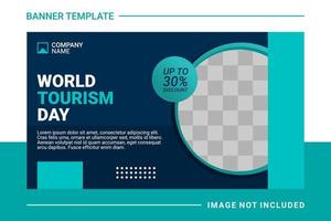 Travel web banner and landing page template vector