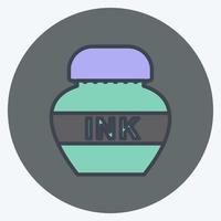 Ink Bottle good for education Icon in trendy color mate style isolated on soft blue background vector