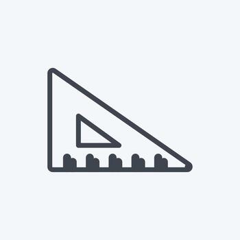 Triangle Ruler Icon in trendy line style isolated on soft blue background vector