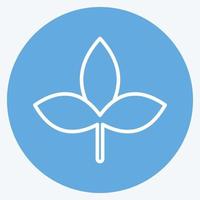 Autumn Leaf Icon in trendy blue eyes style isolated on soft blue background vector