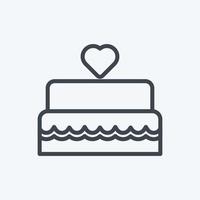 Wedding Cake I Icon good for printing in trendy line style isolated on soft blue background vector