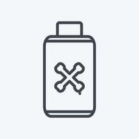 Pesticide Bottle Icon in trendy line style isolated on soft blue background vector