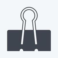 Binder Clip Icon in trendy glyph style isolated on soft blue background vector