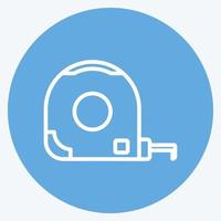 icono de cinta de medición en el moderno estilo de ojos azules aislado en un fondo azul suave vector
