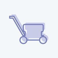 Lawn Mower Icon in trendy two tone style isolated on soft blue background vector