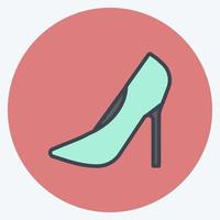 Stilettos Icon good for printing in trendy color mate style isolated on soft blue background vector