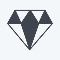 Diamond Icon good for education in trendy glyph style isolated on soft blue background vector