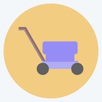 Lawn Mower Icon in trendy flat style isolated on soft blue background vector