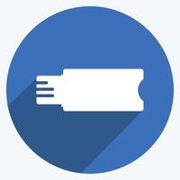 Flash Drive Icon in trendy long shadow style isolated on soft blue background vector