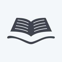 Open Book Icon in trendy glyph style isolated on soft blue background vector