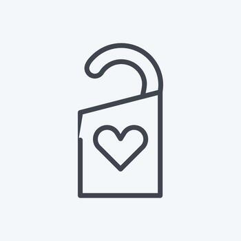 icono de etiqueta bueno para imprimir en estilo de línea de moda aislado en fondo azul suave vector