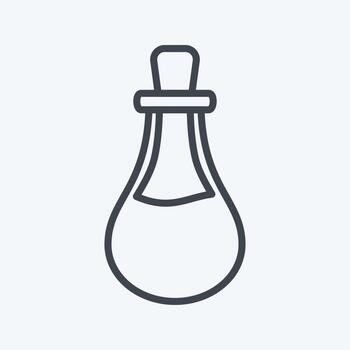 Flask Icon in trendy line style isolated on soft blue background vector