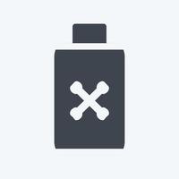 Pesticide Bottle Icon in trendy glyph style isolated on soft blue background vector