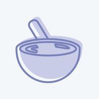 Mixing Bowl Icon in trendy two tone style isolated on soft blue background vector