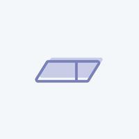 Eraser Icon in trendy two tone style isolated on soft blue background vector