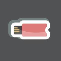 Flash Drive Sticker in trendy isolated on black background vector