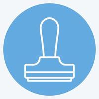 Ink Stamp Icon in trendy blue eyes style isolated on soft blue background vector