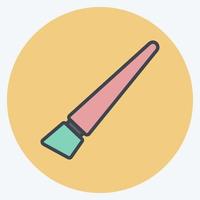 Paintbrush I Icon in trendy color mate style isolated on soft blue background vector