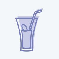 Herbal Drink Icon in trendy two tone style isolated on soft blue background vector