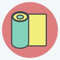 Rolled Mat Icon in trendy color mate style isolated on soft blue background vector
