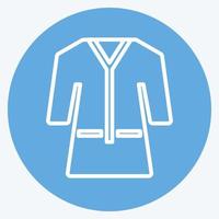 Towel Robe Icon in trendy blue eyes style isolated on soft blue background vector