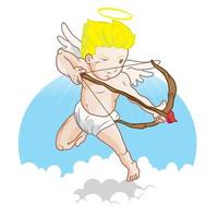 Cupid holding a bow vector