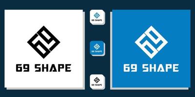 69 shape symbol number square geometric with app template vector