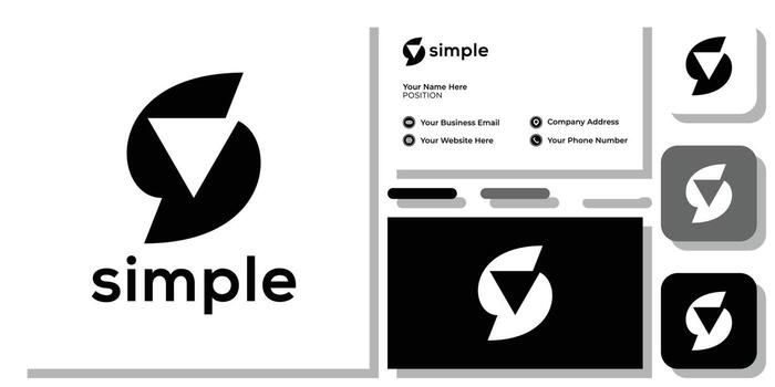simple initial letter alphabet symbol with business card template vector