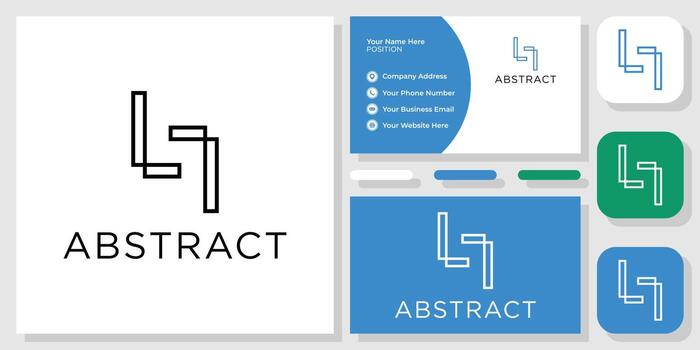 abstract line initial letter alphabet with business card template vector