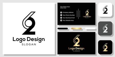 diseño de logotipo número 26 oro negro con plantilla de tarjeta de visita vector