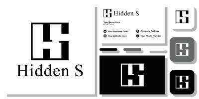 hidden s symbol combination initial letter alphabet with business card template vector
