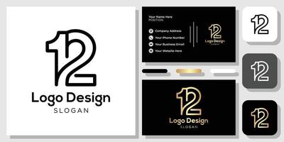 logo design number 12 black gold with business card template vector