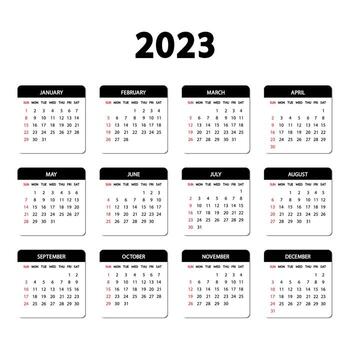 Calendrier Vectoriel 2023 Calendar 2023 Vector Art, Icons, And Graphics For Free Download
