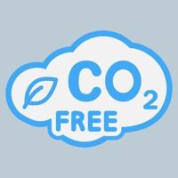 Cloud of CO2 gas. CO2 free icon. Carbon dioxide formula symbol, no smog, no pollution concept, environment concept. Zero waste vector