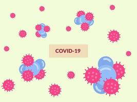 patrón de fondo de coronavirus con título y algún tema de color moderno vector